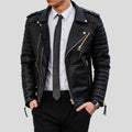 Men's Byron Black Quilted Leather Jacket | Full Grain Apparel