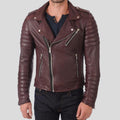 Men's Cyro Brown Quilted Leather Jacket | Genuine Lambskin | Full Grain Apparel