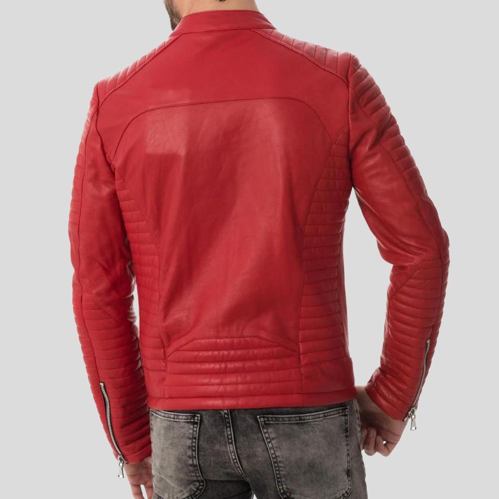 Men's Gyles Red Quilted Leather Jacket | Full Grain Apparel