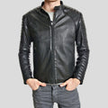 Men's Iwan Black Quilted Genuine Leather Jacket | Full Grain Apparel