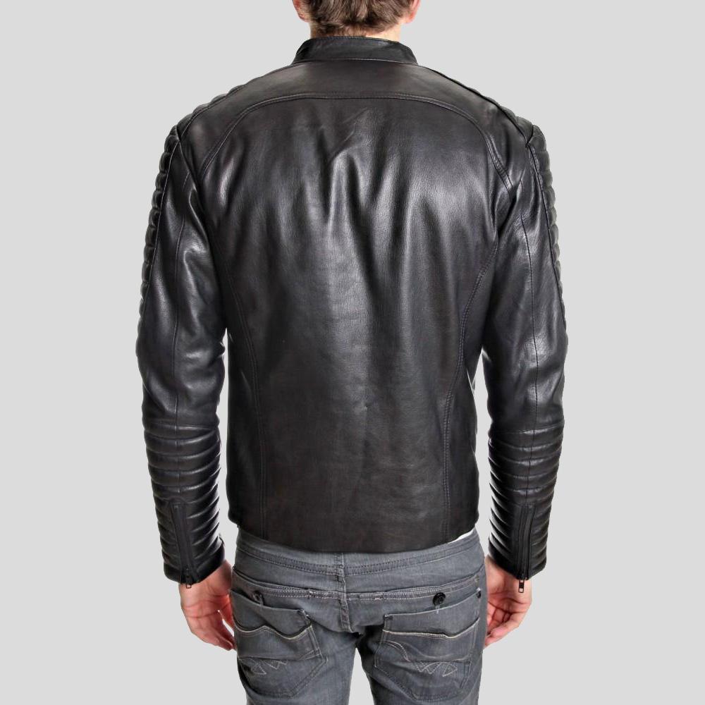 Men's Iwan Black Quilted Genuine Leather Jacket | Full Grain Apparel