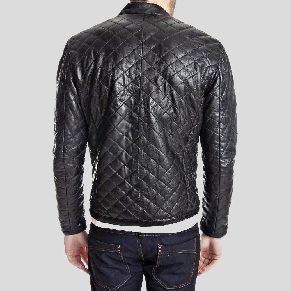 Men's Kyler Black Quilted Leather Jacket | Full Grain Apparel
