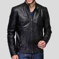Men's Nyle Black Quilted Lambskin Leather Jacket | Full Grain Apparel