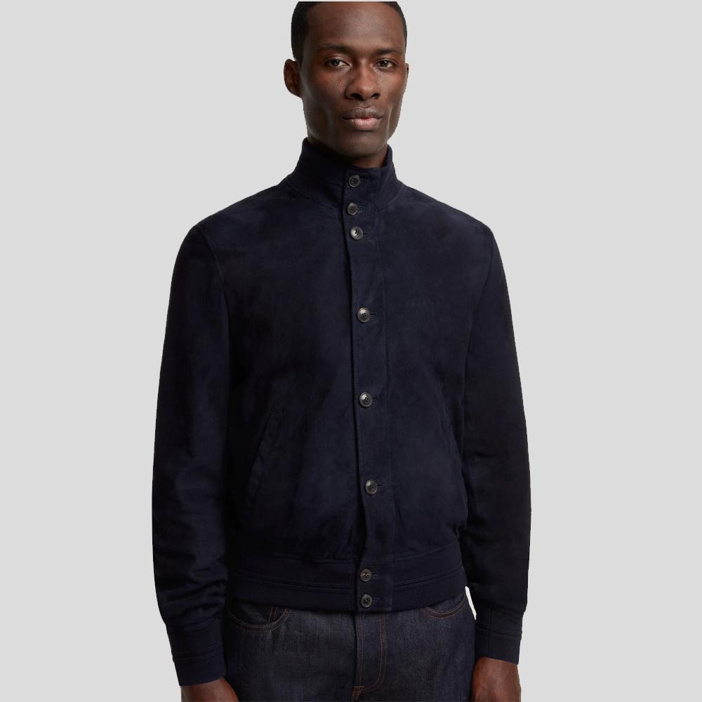Men’s Quinton Blue Suede Leather Jacket | Full Grain Apparel