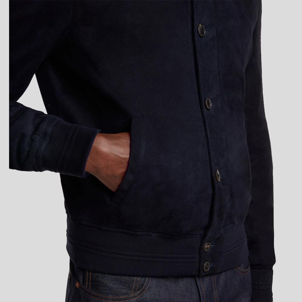 Men’s Quinton Blue Suede Leather Jacket | Full Grain Apparel