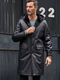 Men’s Mink Overcoat Long Fur Parka | Black Leather Jacket | Full Grain Apparel