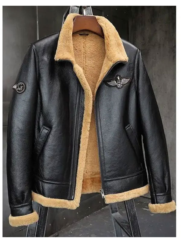 Men’s Sheepskin Motorcycle Bomber | Shearling Leather Jacket | Full Grain Apparel