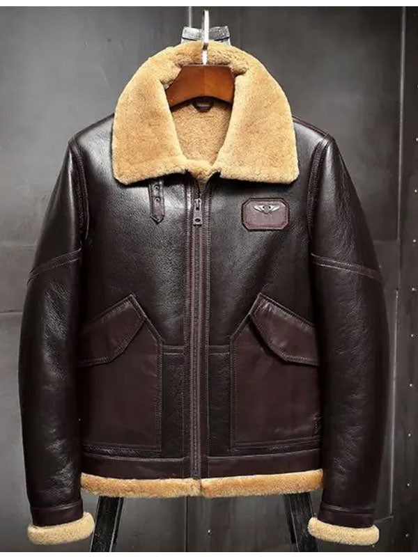 Men’s Airforce Flight Jacket | Leather & Fur Winter Coat | Full Grain Apparel