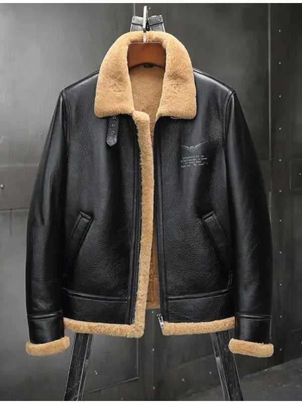 Men’s Thick Winter Motorcycle Jacket | Shearling Fur Leather Coat | Full Grain Apparel
