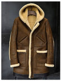 Men’s Hooded Sheepskin Shearling Jacket | Premium Leather Outwear | Full Grain Apparel