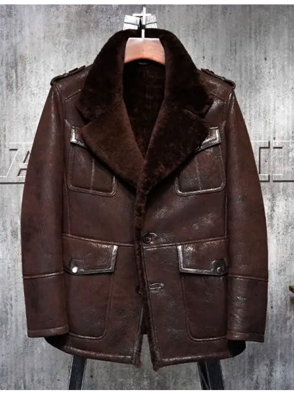 Men’s B3 Pilot Aviator Sheepskin Jacket | Leather Bomber Outwear | Full Grain Apparel