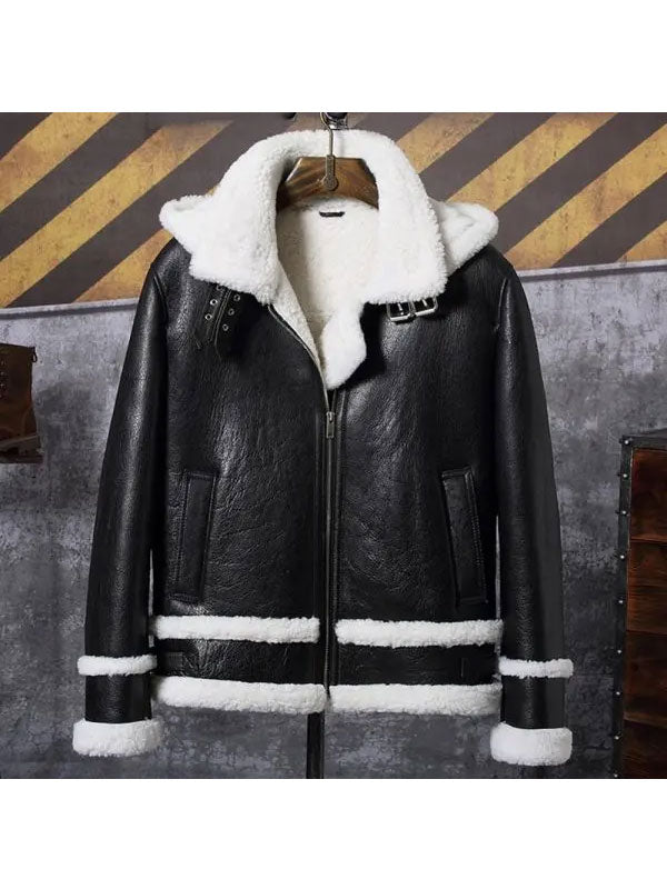 New Men’s Hooded Bomber | Sheepskin Leather Short Coat | Full Grain Apparel