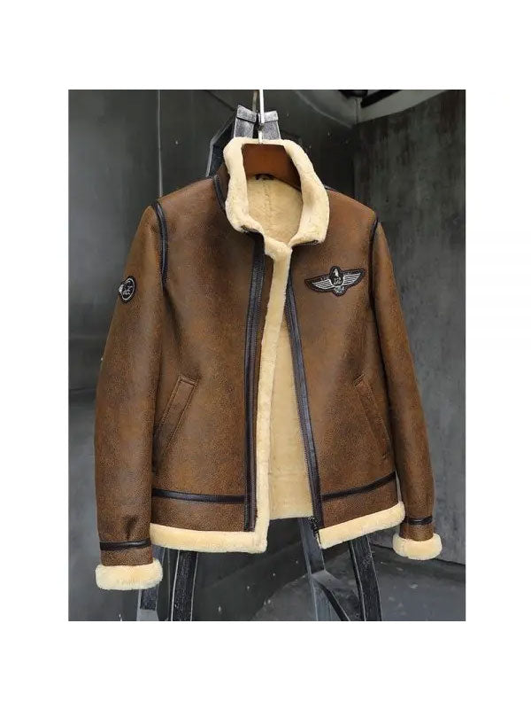 Men’s Sheepskin Shearling Motorcycle Jacket | Leather Biker Outwear | Full Grain Apparel