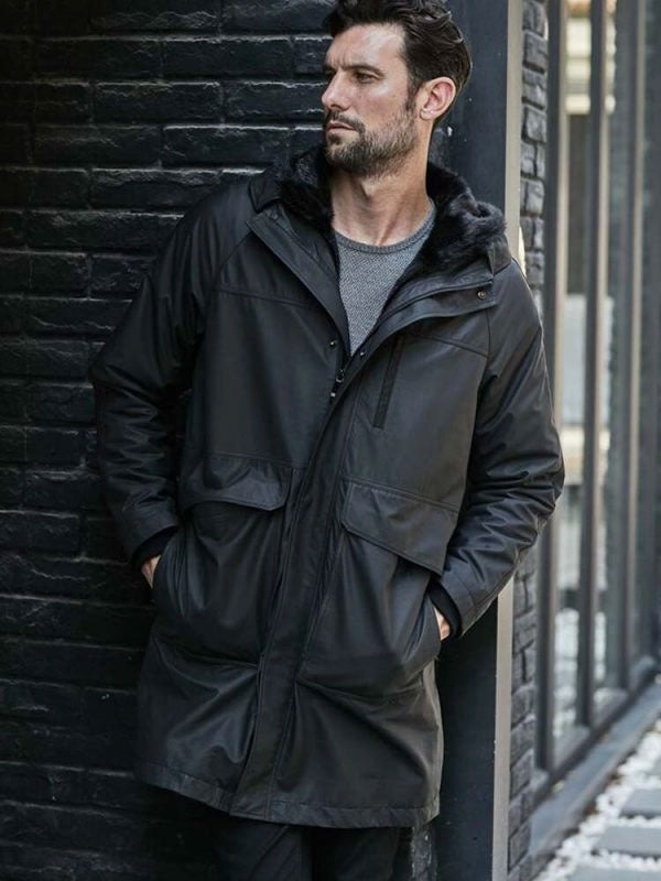 Men’s Oversize Hooded Mink Fur Parka | Long Winter Fur Overcoat | Full Grain Apparel