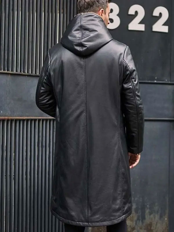 Men’s Cowhide Shearling Fur Parka | Hooded Leather Coat | Full Grain Apparel