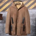 Men’s Hooded Suede Bomber Jacket | Long Shearling Trench Coat | Full Grain Apparel
