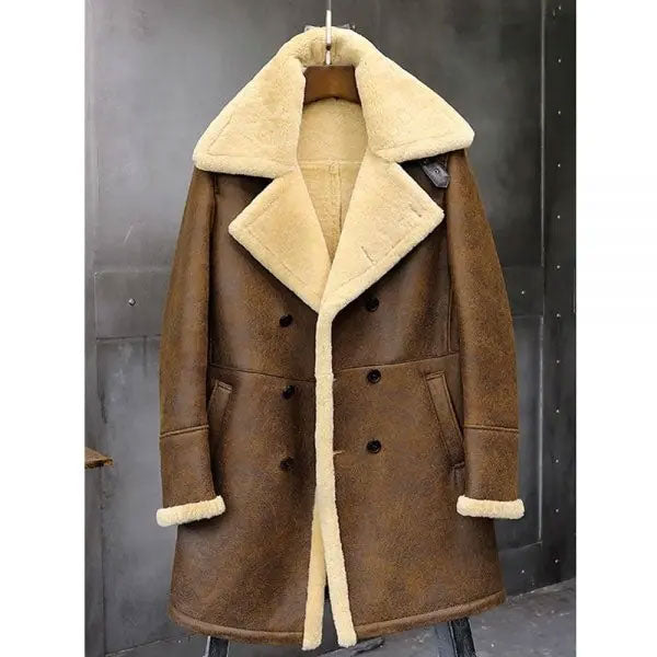 Men’s Flight Sheepskin Aviator | Shearling Leather Trench Coat | Full Grain Apparel