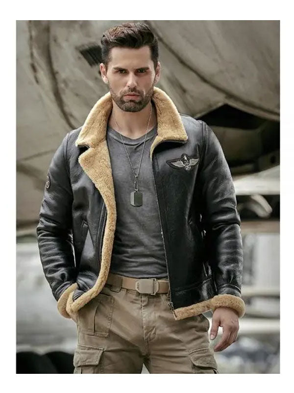 Men’s Sheepskin Motorcycle Bomber | Shearling Leather Jacket | Full Grain Apparel