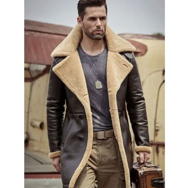 Men’s B3 Flight Sheepskin Aviator | Long Winter Coat | Full Grain Apparel