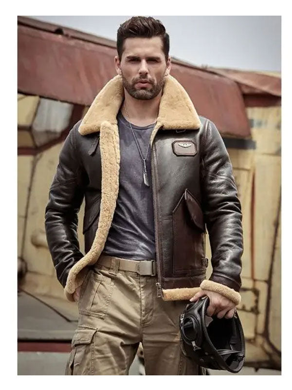 Men’s Airforce Flight Jacket | Leather & Fur Winter Coat | Full Grain Apparel