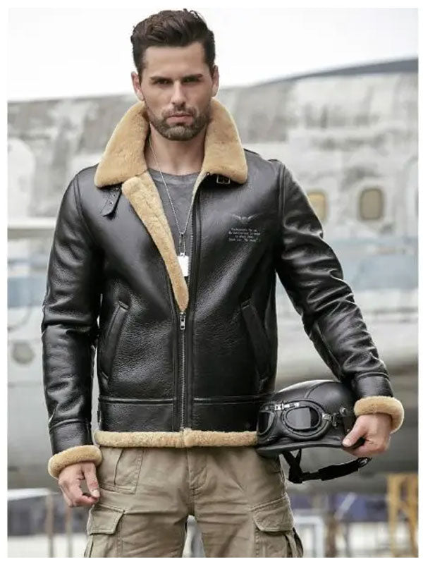 Men’s Thick Winter Motorcycle Jacket | Shearling Fur Leather Coat | Full Grain Apparel