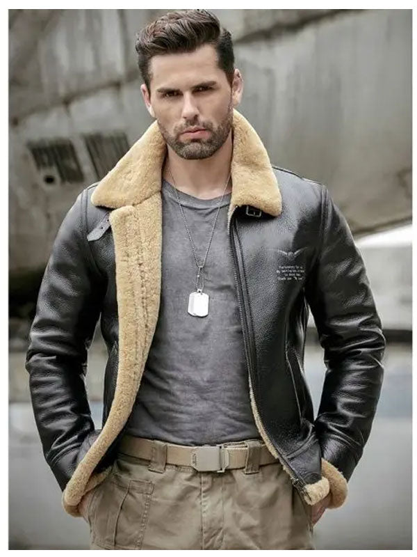 Men’s Sheepskin Motorcycle Bomber | Shearling Leather Jacket | Full Grain Apparel