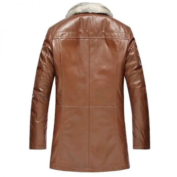 Abrigo para hombre con forro de piel de cordero | Chaqueta 100 % de piel de oveja auténtica | Prenda de piel de grano completo