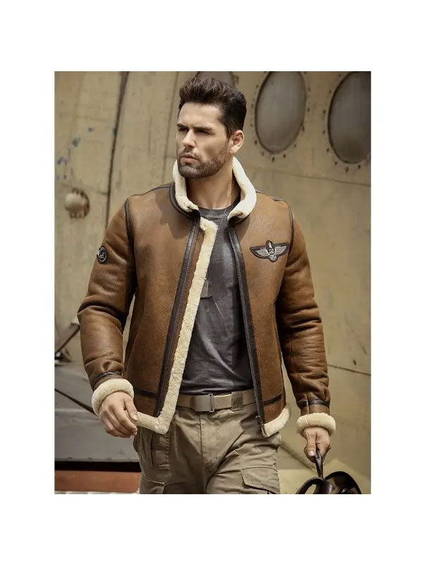 Men’s Sheepskin Shearling Motorcycle Jacket | Leather Biker Outwear | Full Grain Apparel