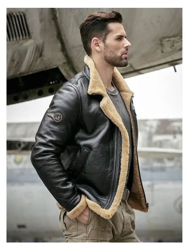 Men’s Sheepskin Motorcycle Bomber | Shearling Leather Jacket | Full Grain Apparel