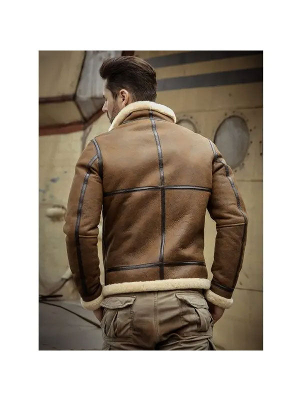 Men’s Sheepskin Shearling Motorcycle Jacket | Leather Biker Outwear | Full Grain Apparel