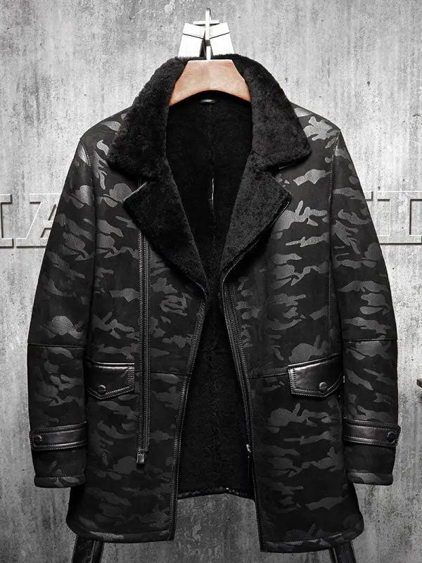 Men’s Flying Fur Pilot’s Long Jacket | Premium Leather Flight Coat | Full Grain Apparel