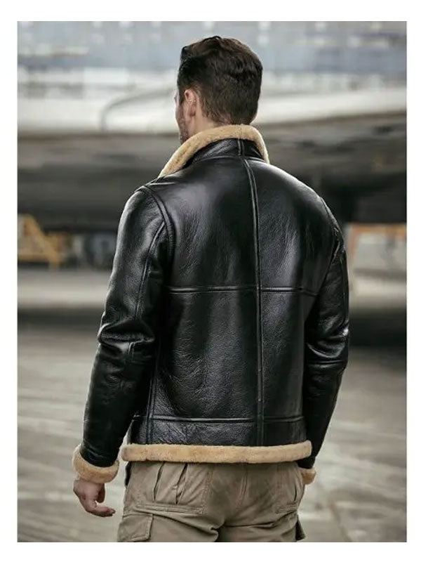 Men’s Sheepskin Motorcycle Bomber | Shearling Leather Jacket | Full Grain Apparel