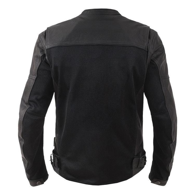 Chaqueta de moto de cuero y malla negra de carreras - Armadura CE | Ropa de piel plena flor