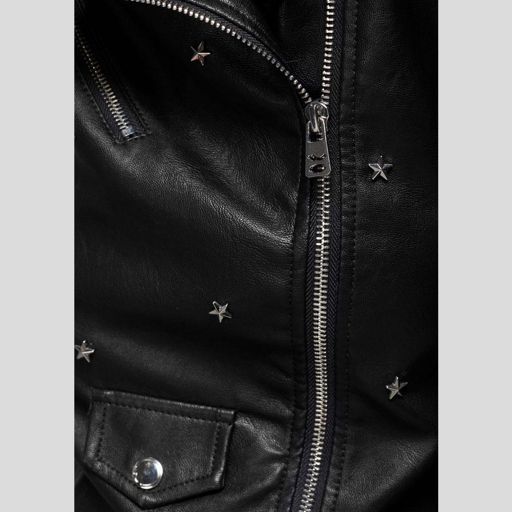 Women's Isla Black Studded Leather Jacket | Biker Fashion | Full Grain Apparel
