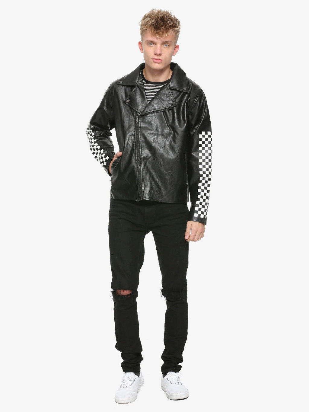 Chaqueta de motociclista de cuero negro medianoche para hombre | Ropa urbana de moto resistente | Prenda de cuero de grano completo