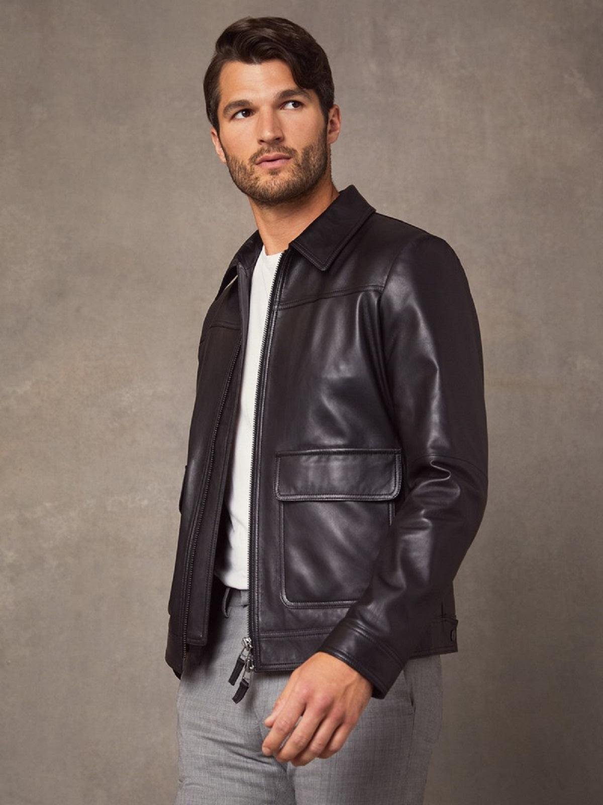 Men’s Midnight Heritage Vintage Leather Jacket | Distressed Black Racer | Full Grain Apparel