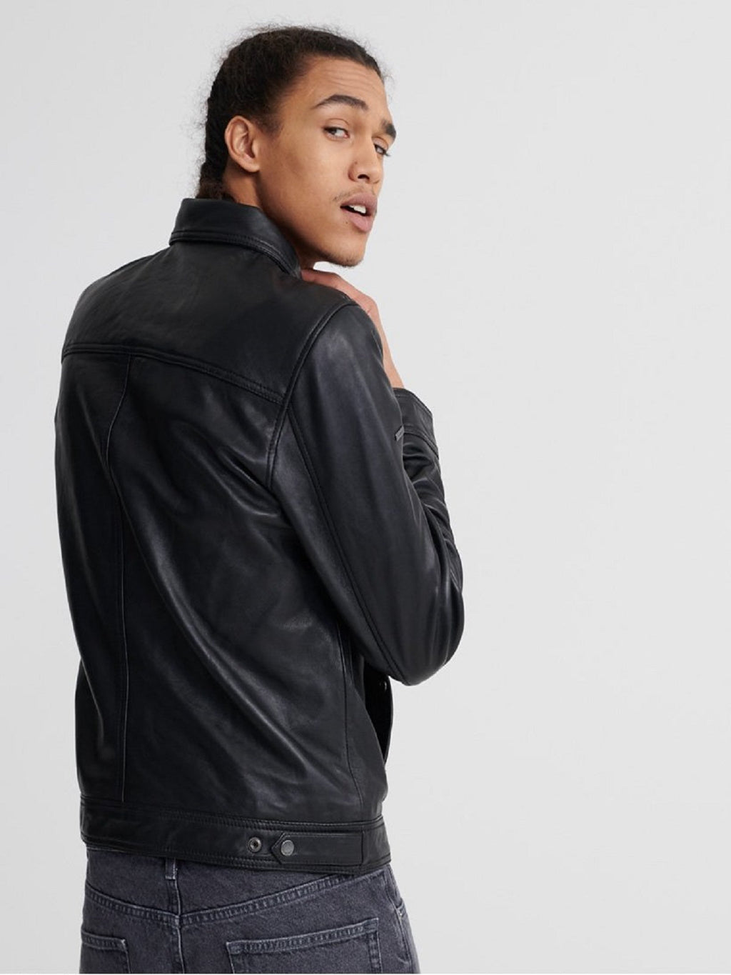 Men’s Casual Black Leather Jacket | Premium Genuine Sheepskin | Full Grain Apparel