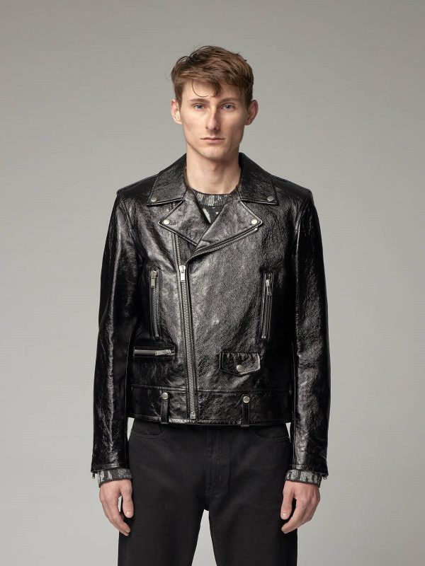 Men’s Obsidian Black Leather Racer Jacket | Heritage Moto Silhouette | Full Grain Apparel