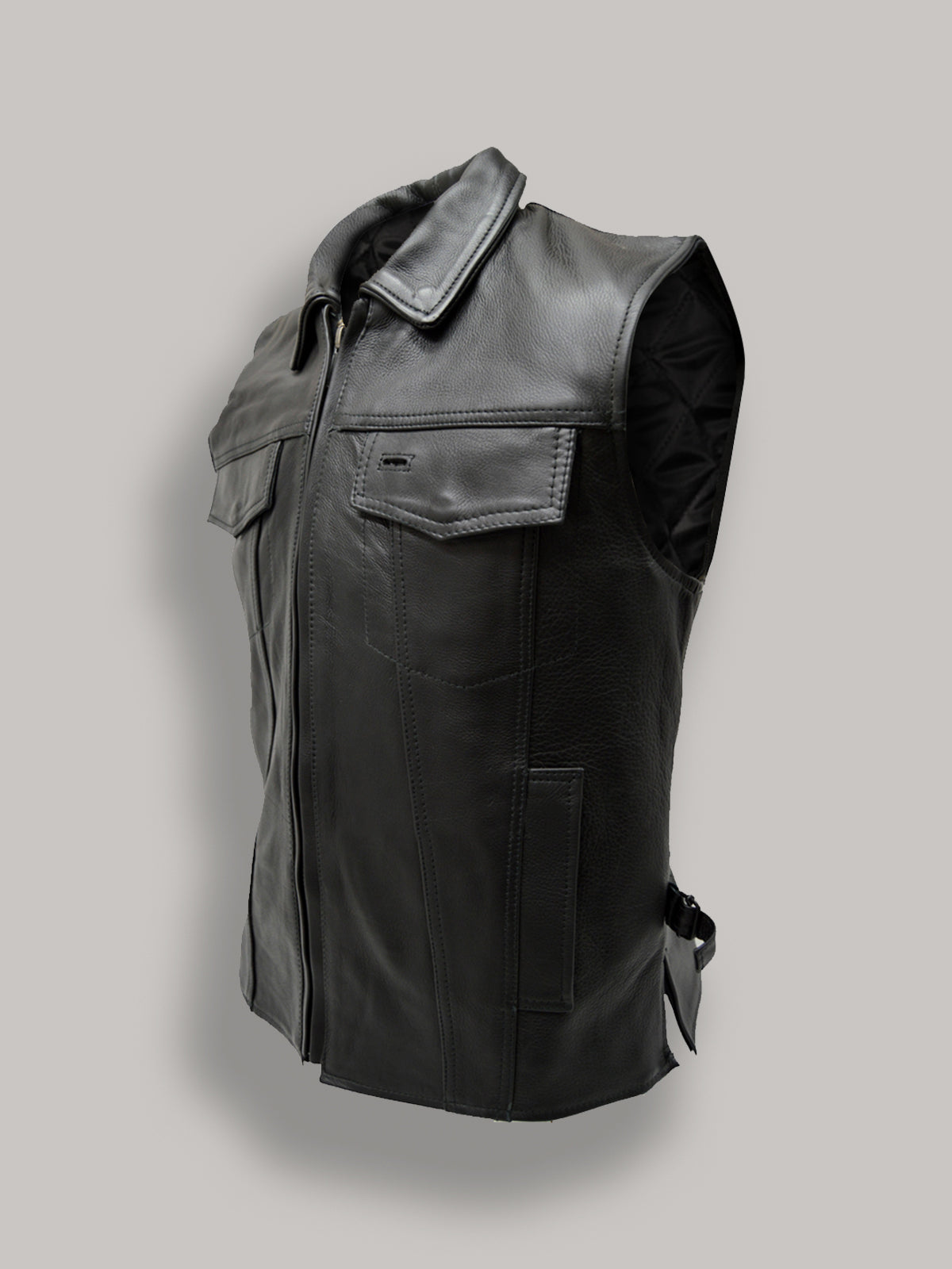 Men’s Tyler Durden Style Fight Club Leather Vest | Mayhem Red Biker Gilet | Full Grain Apparel