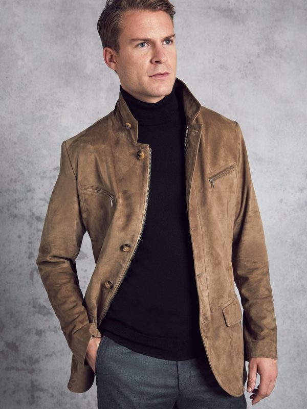Men’s Vintage Mahogany Brown Leather Jacket | Classic Cafe Racer | Full Grain Apparel