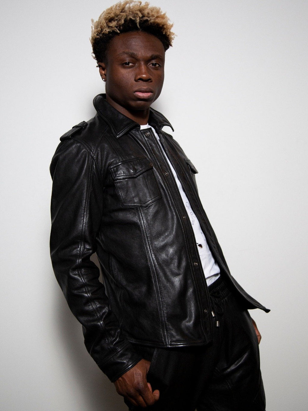 Men’s Dark Knight Black Leather Moto Jacket | Industrial Biker Style | Full Grain Apparel