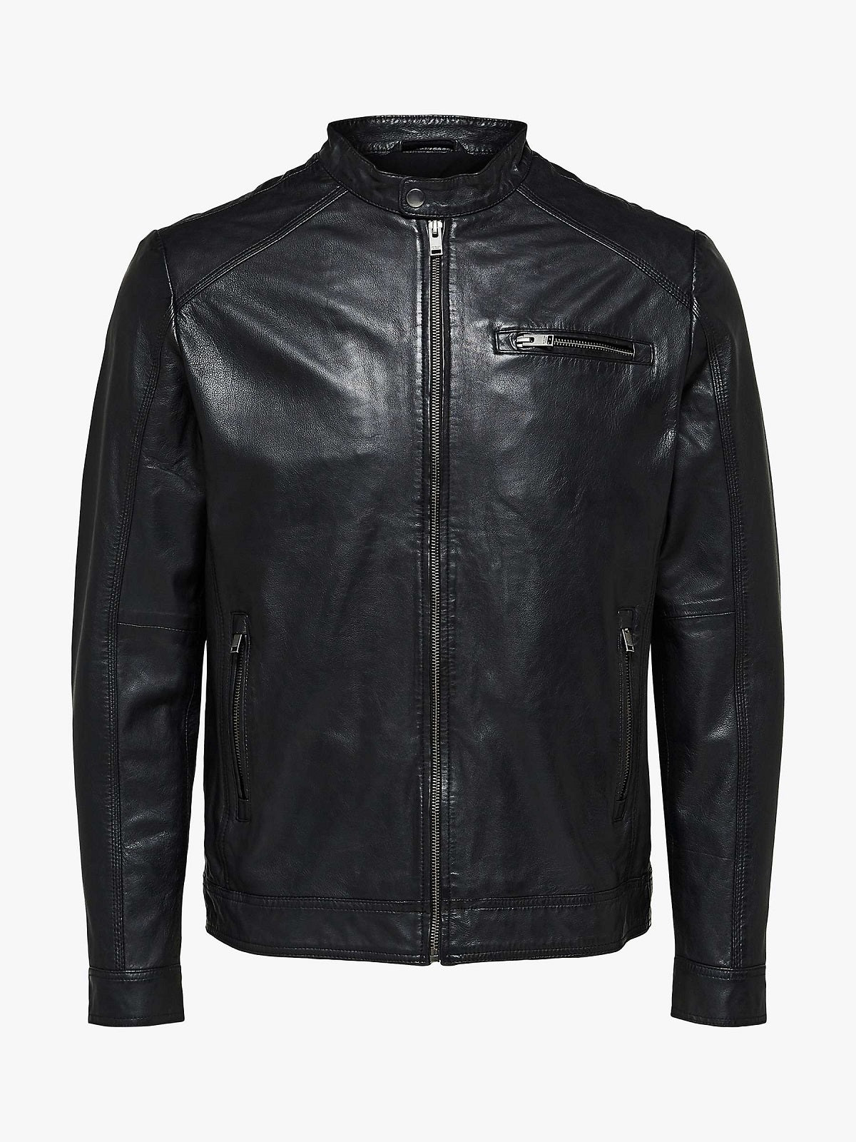 Men’s Midnight Onyx Leather Moto Jacket | Urban Street Commander | Full Grain Apparel