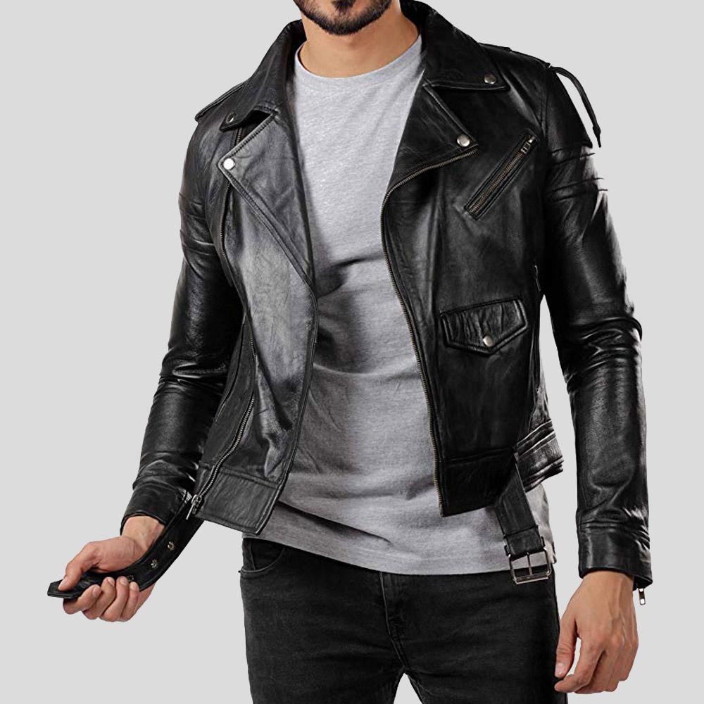 Men's Donn Black Vintage Motorcycle Leather Jacket | Full Grain Apparel
