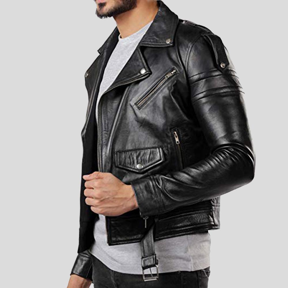 Men's Donn Black Vintage Motorcycle Leather Jacket | Full Grain Apparel
