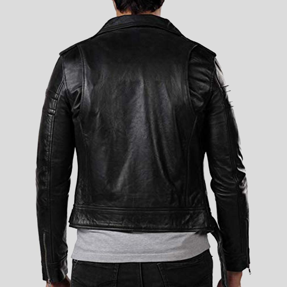 Men's Donn Black Vintage Motorcycle Leather Jacket | Full Grain Apparel