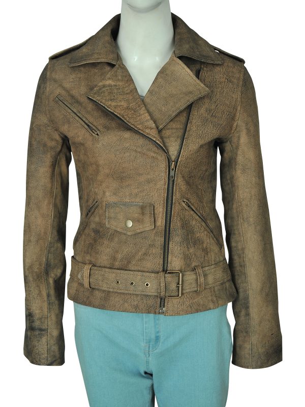 Men’s Dirty Brown Distressed Leather Jacket | Vintage Biker Style | Full Grain Apparel