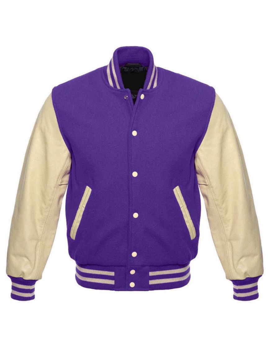 Men’s Purple Varsity Jacket | Rugged Statement Heritage | Full Grain Apparel