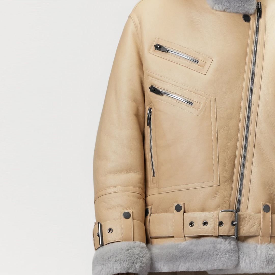 Women’s Shearling Aviator | Premium Leather Jacket | Full Grain Apparel